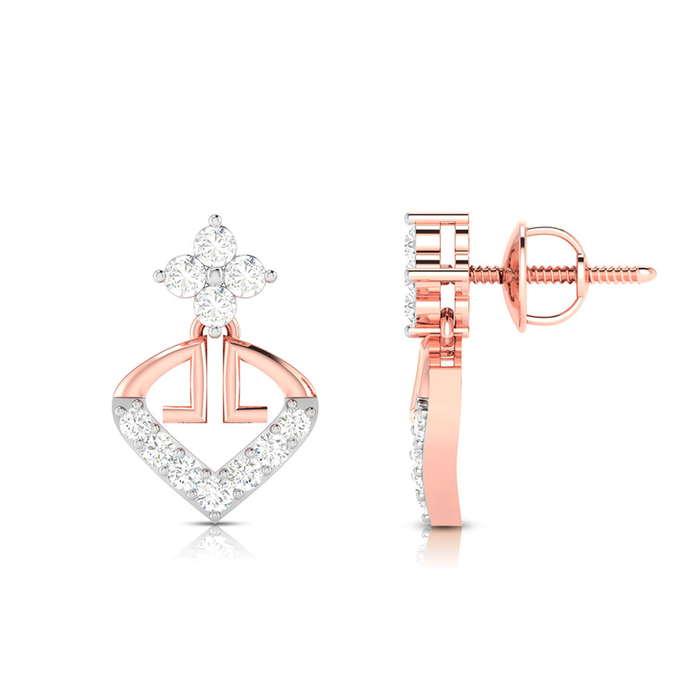 Daily wear earrings design Vintera Lab Grown Diamond Earrings Fiona Diamonds