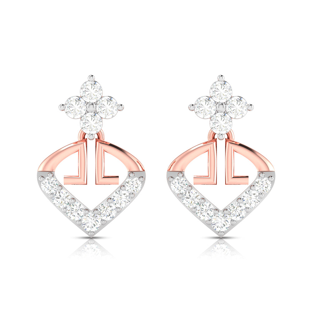 Daily wear earrings design Vintera Lab Grown Diamond Earrings Fiona Diamonds