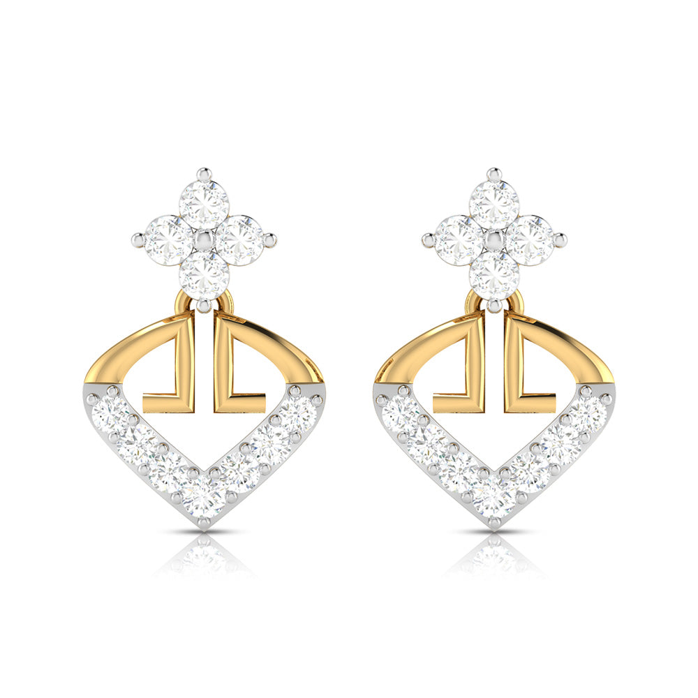 Daily wear earrings design Vintera Lab Grown Diamond Earrings Fiona Diamonds