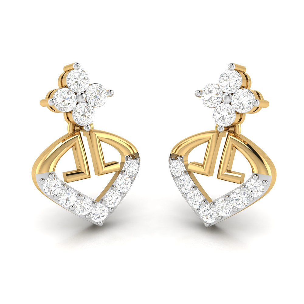 Daily wear earrings design Vintera Lab Grown Diamond Earrings Fiona Diamonds