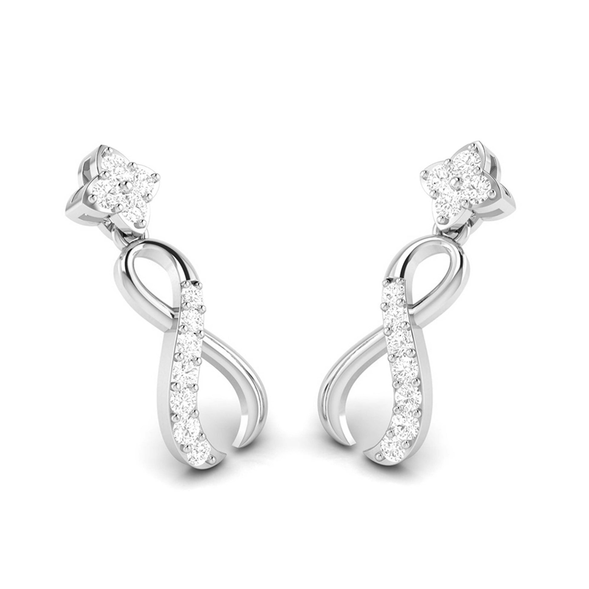 Lab Diamond Earrings 18 Karat white Gold Mindful Moor Lab Diamond Earrings Fiona Diamonds