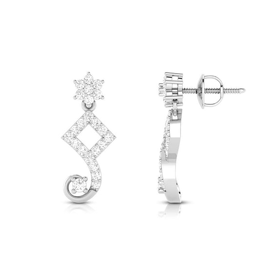 Earrings flower design Swervy Lab Grown Diamond Earrings Fiona Diamonds