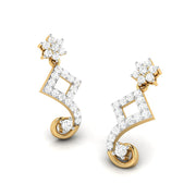 Earrings flower design Swervy Lab Grown Diamond Earrings Fiona Diamonds