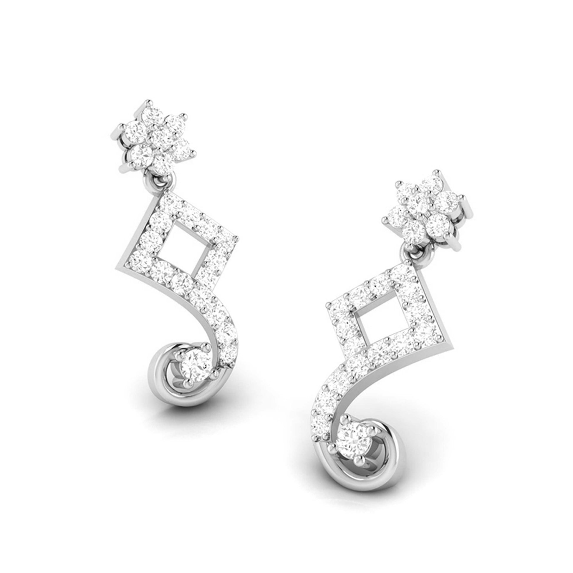 Earrings flower design Swervy Lab Grown Diamond Earrings Fiona Diamonds