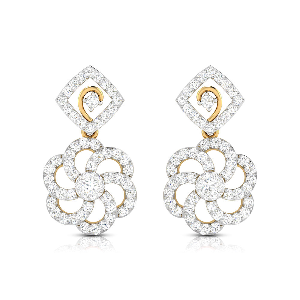 Party wear earrings design Glissade Lab Grown Diamond Earrings Fiona Diamonds