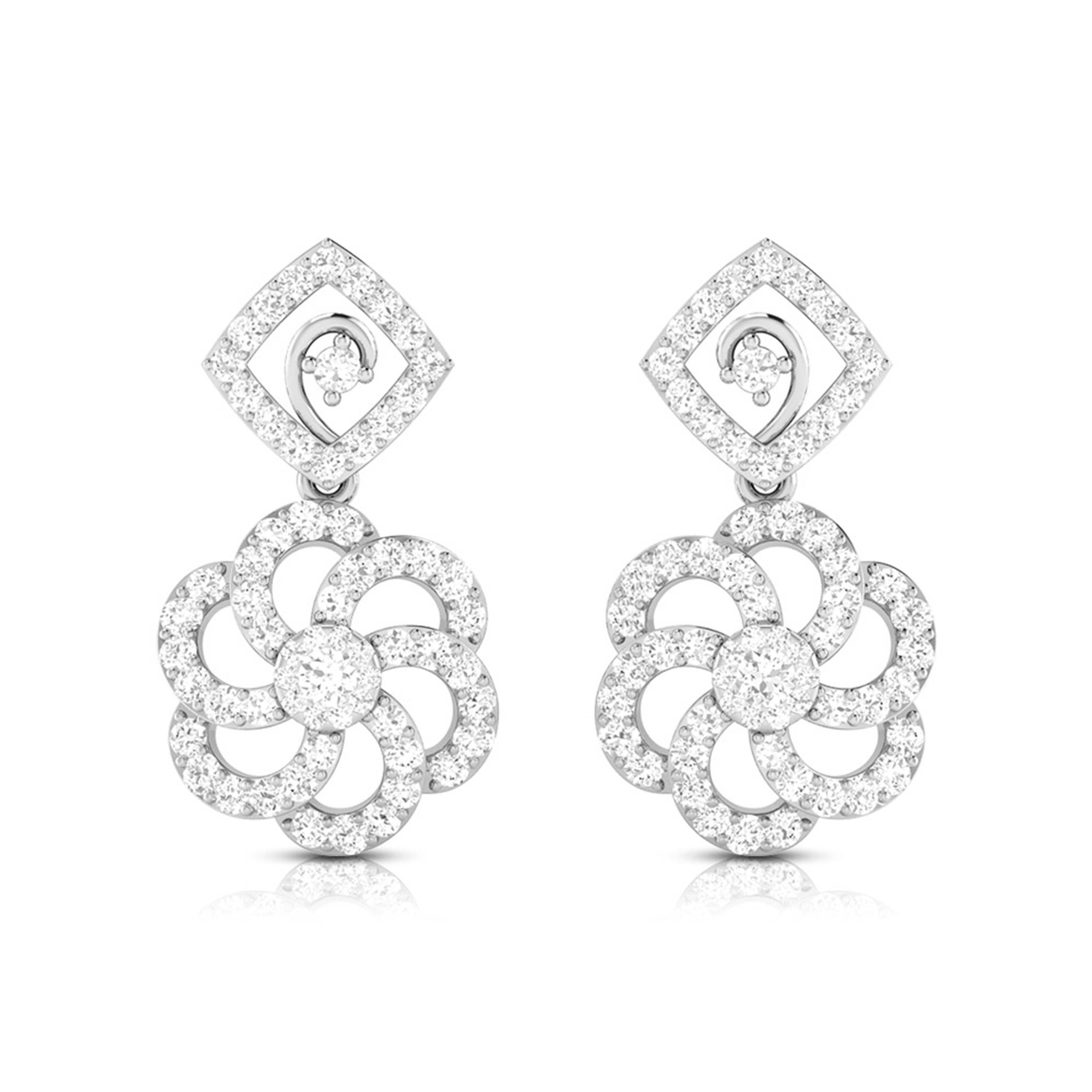 Party wear earrings design Glissade Lab Grown Diamond Earrings Fiona Diamonds