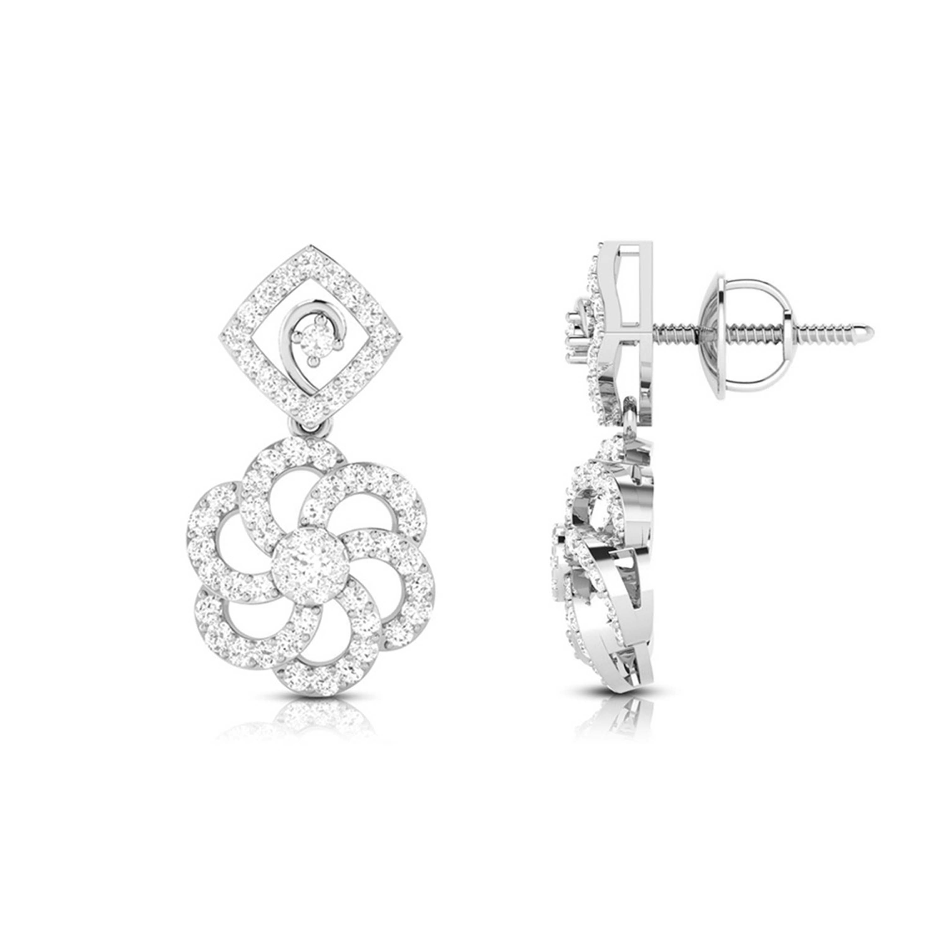Party wear earrings design Glissade Lab Grown Diamond Earrings Fiona Diamonds