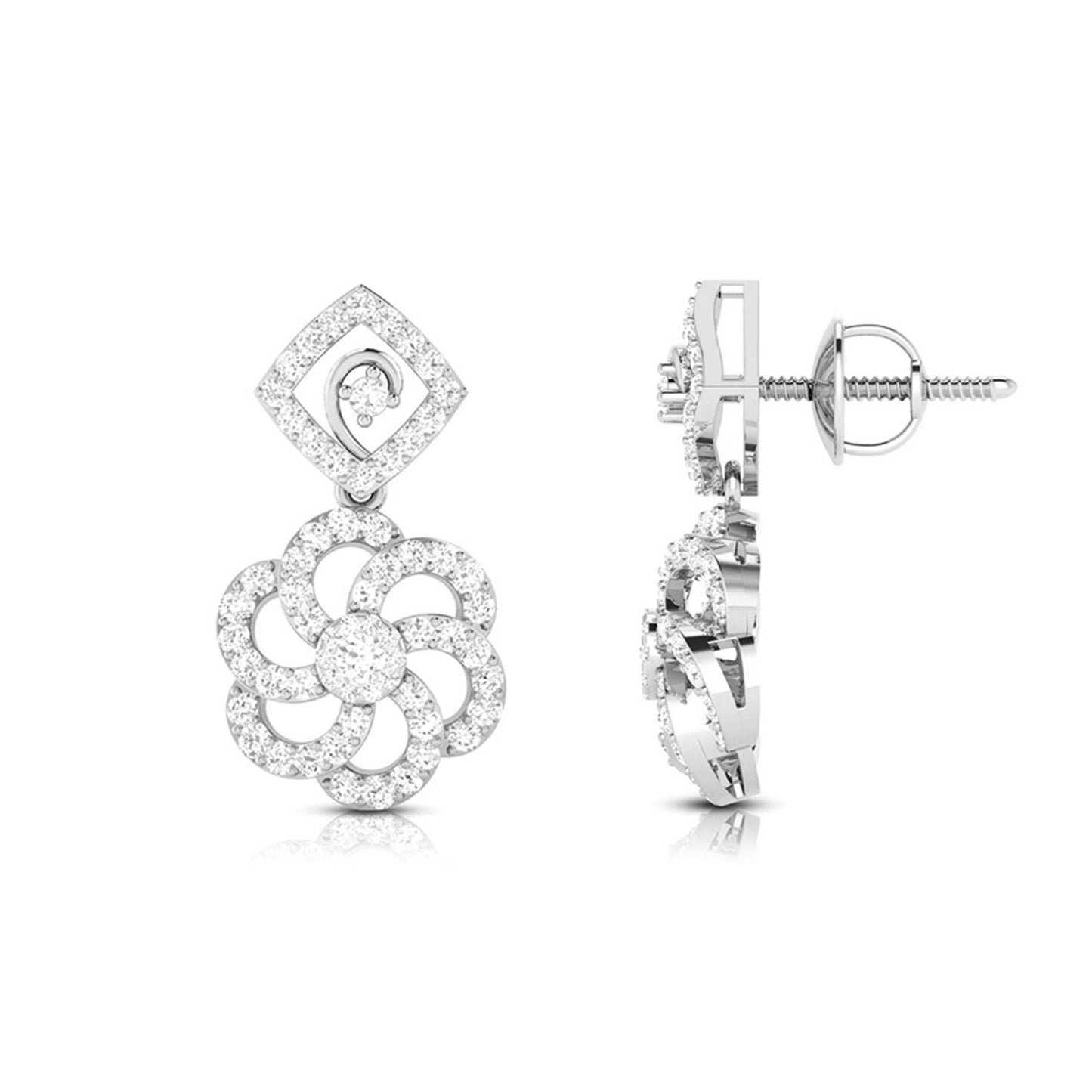 Party wear earrings design Glissade Lab Grown Diamond Earrings Fiona Diamonds