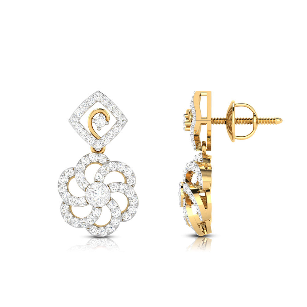 Party wear earrings design Glissade Lab Grown Diamond Earrings Fiona Diamonds