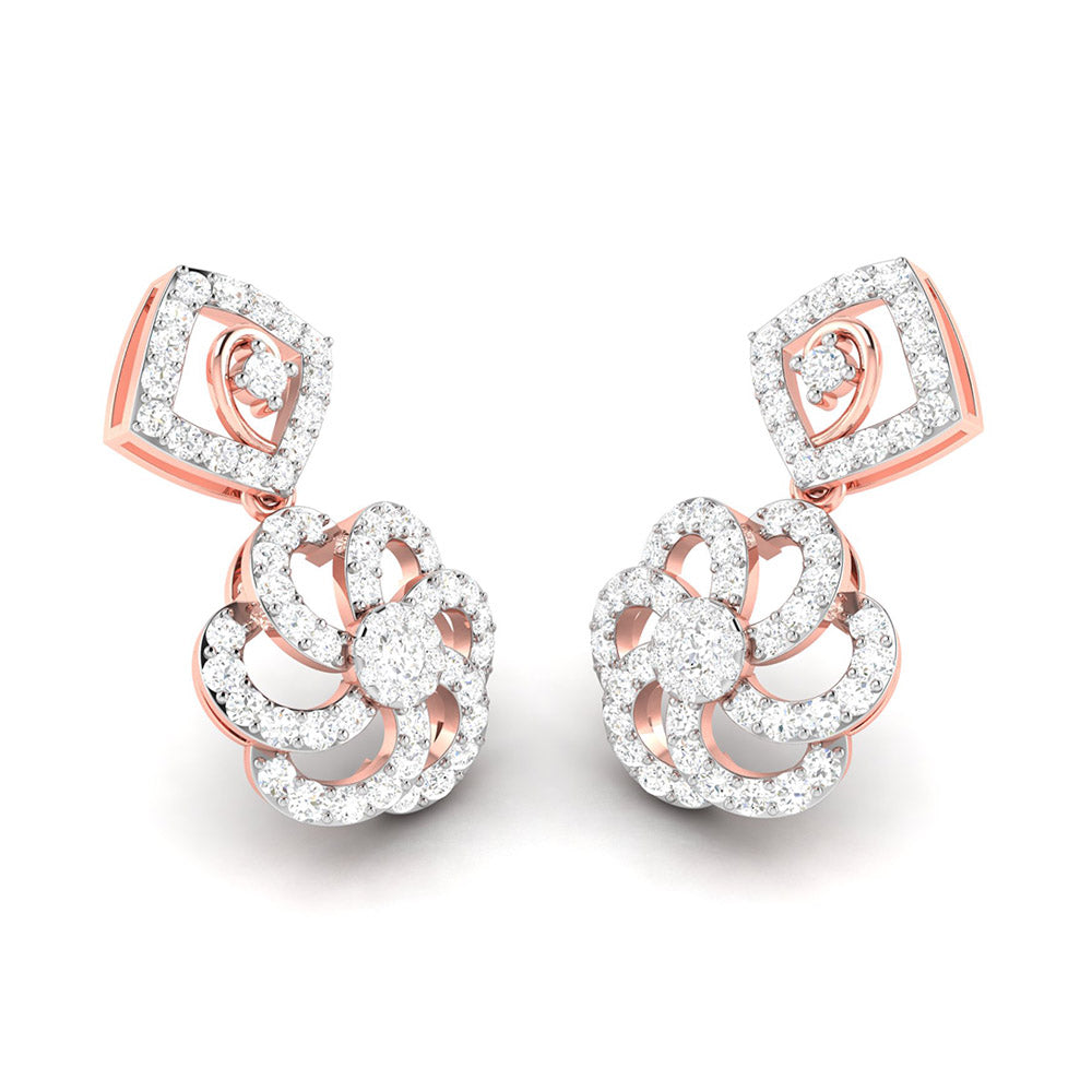 Party wear earrings design Glissade Lab Grown Diamond Earrings Fiona Diamonds