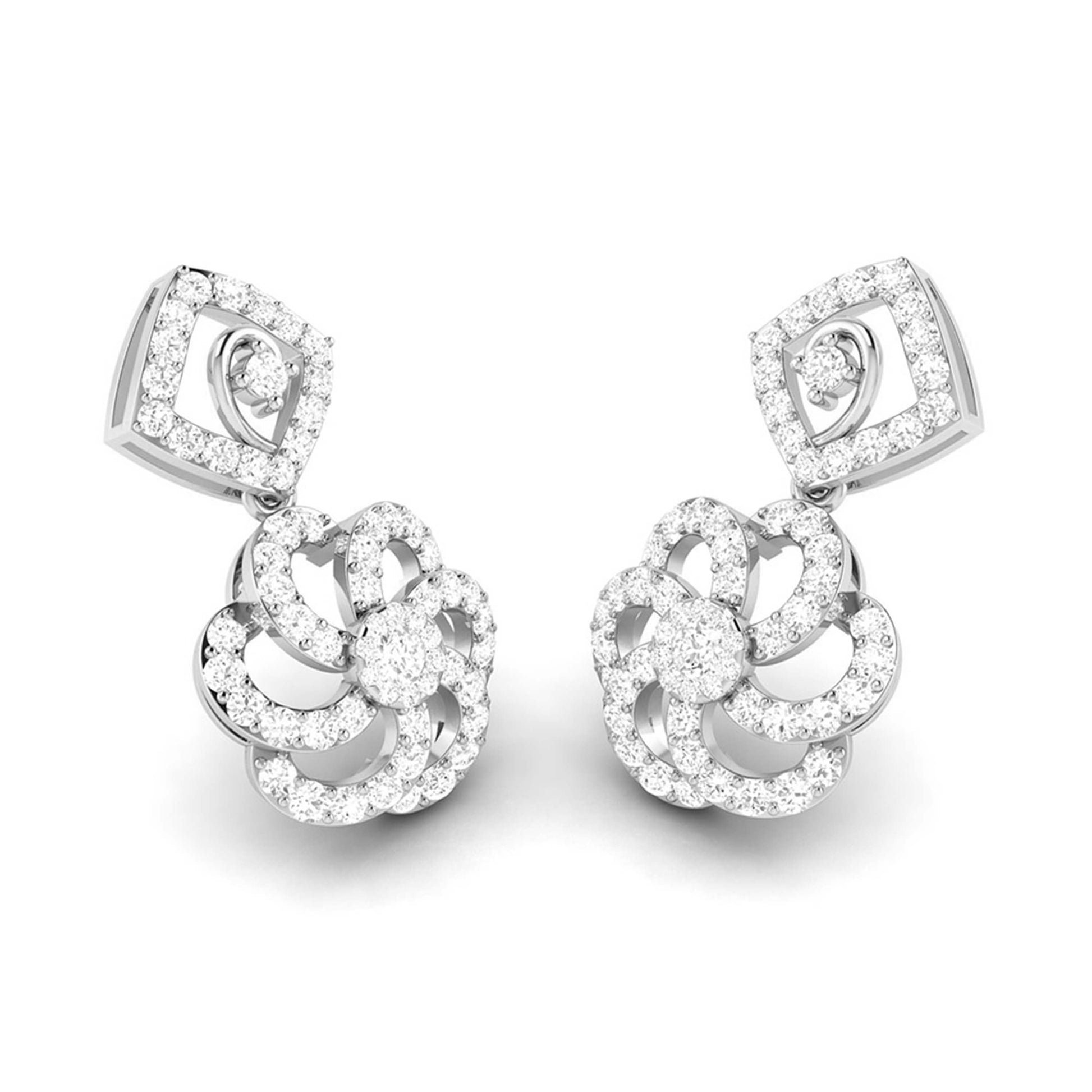 Party wear earrings design Glissade Lab Grown Diamond Earrings Fiona Diamonds
