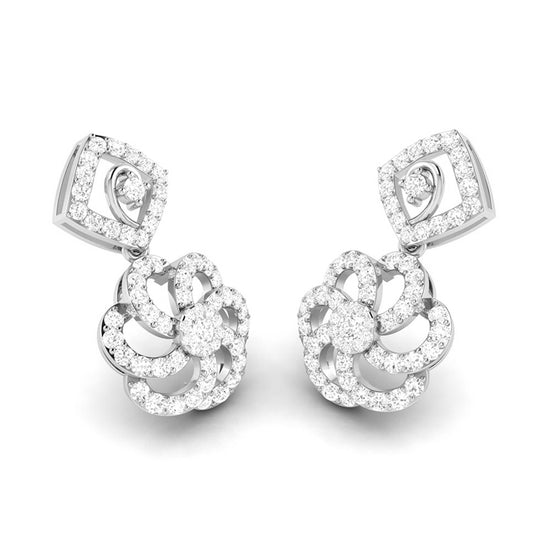 Party wear earrings design Glissade Lab Grown Diamond Earrings Fiona Diamonds
