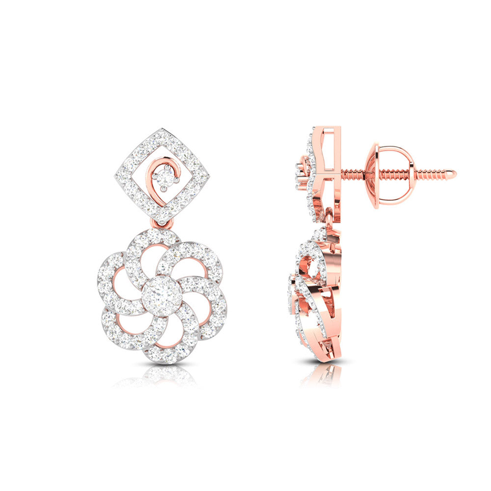 Party wear earrings design Glissade Lab Grown Diamond Earrings Fiona Diamonds