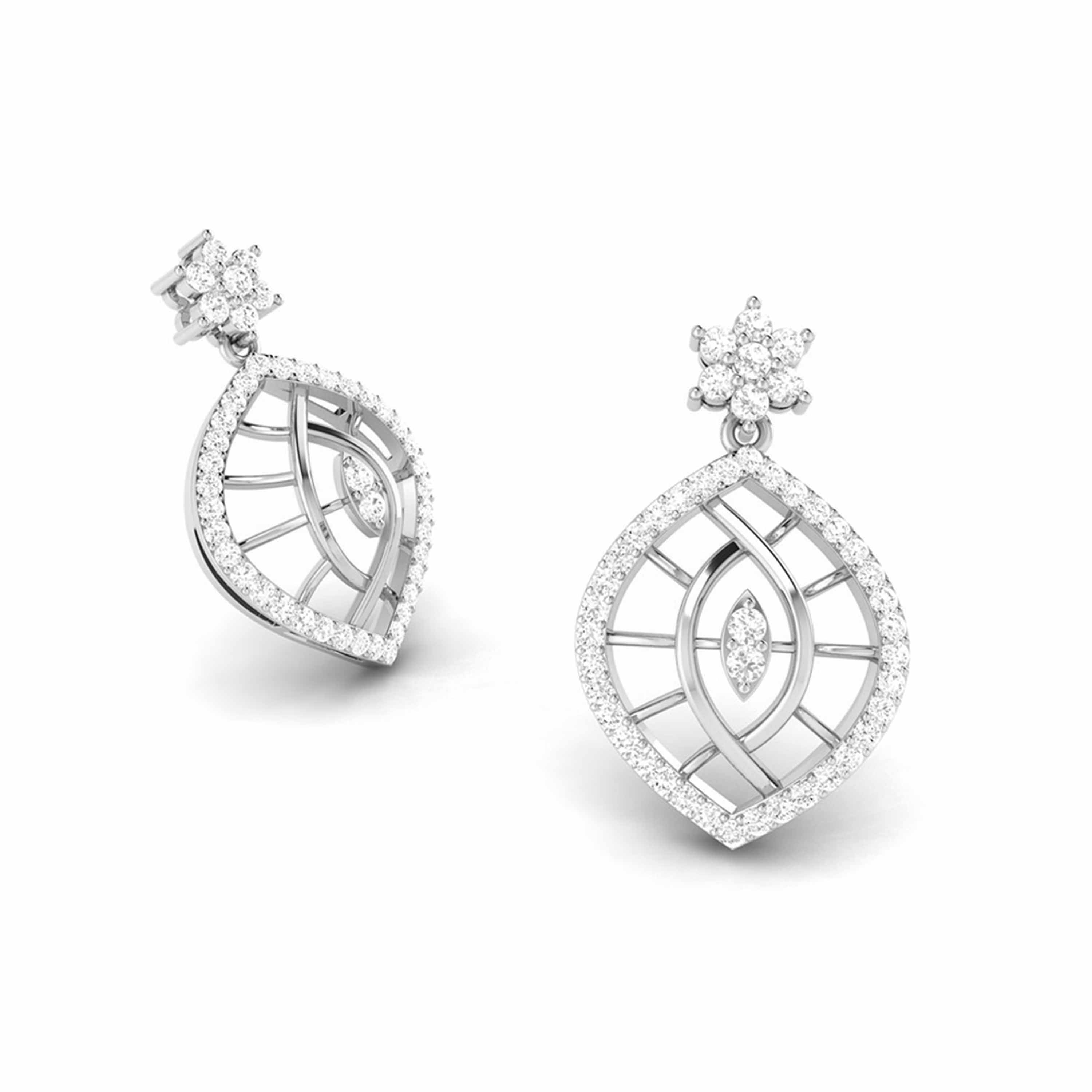 Daily wear earrings design Akruti Lab Grown Diamond Earrings Fiona Diamonds
