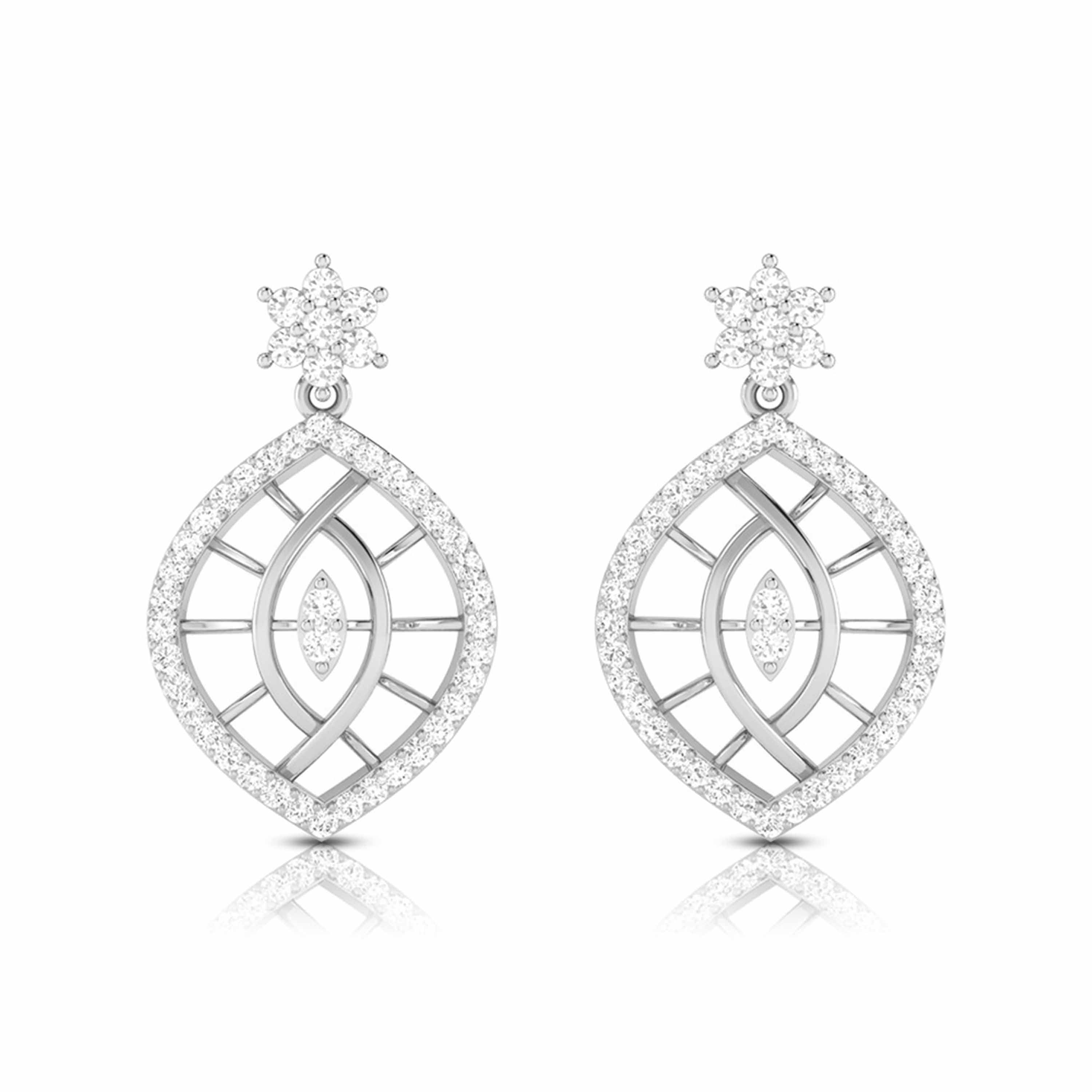 Daily wear earrings design Akruti Lab Grown Diamond Earrings Fiona Diamonds