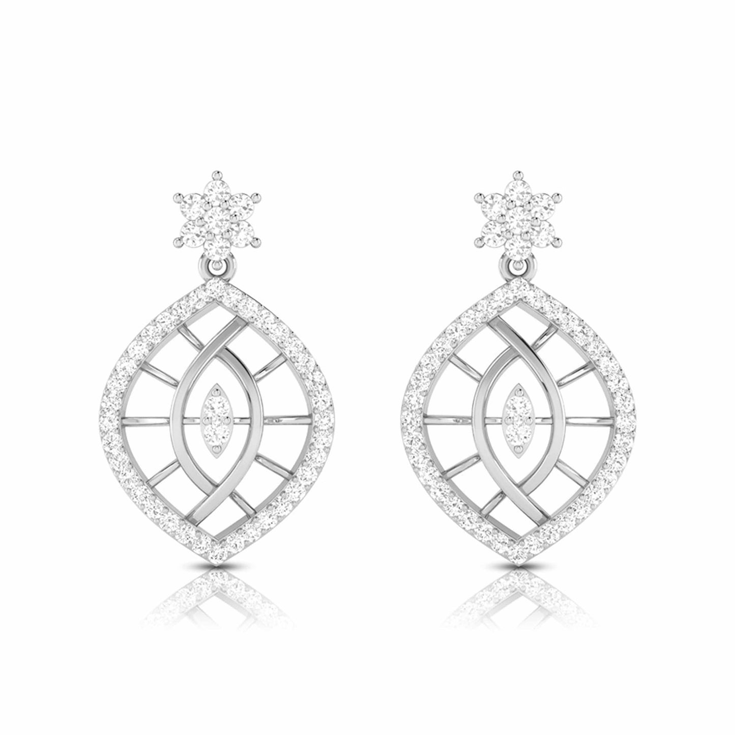 Daily wear earrings design Akruti Lab Grown Diamond Earrings Fiona Diamonds