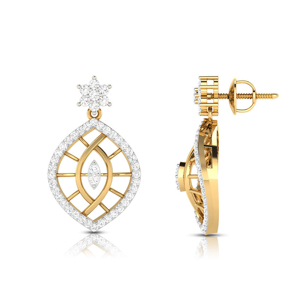 Daily wear earrings design Akruti Lab Grown Diamond Earrings Fiona Diamonds
