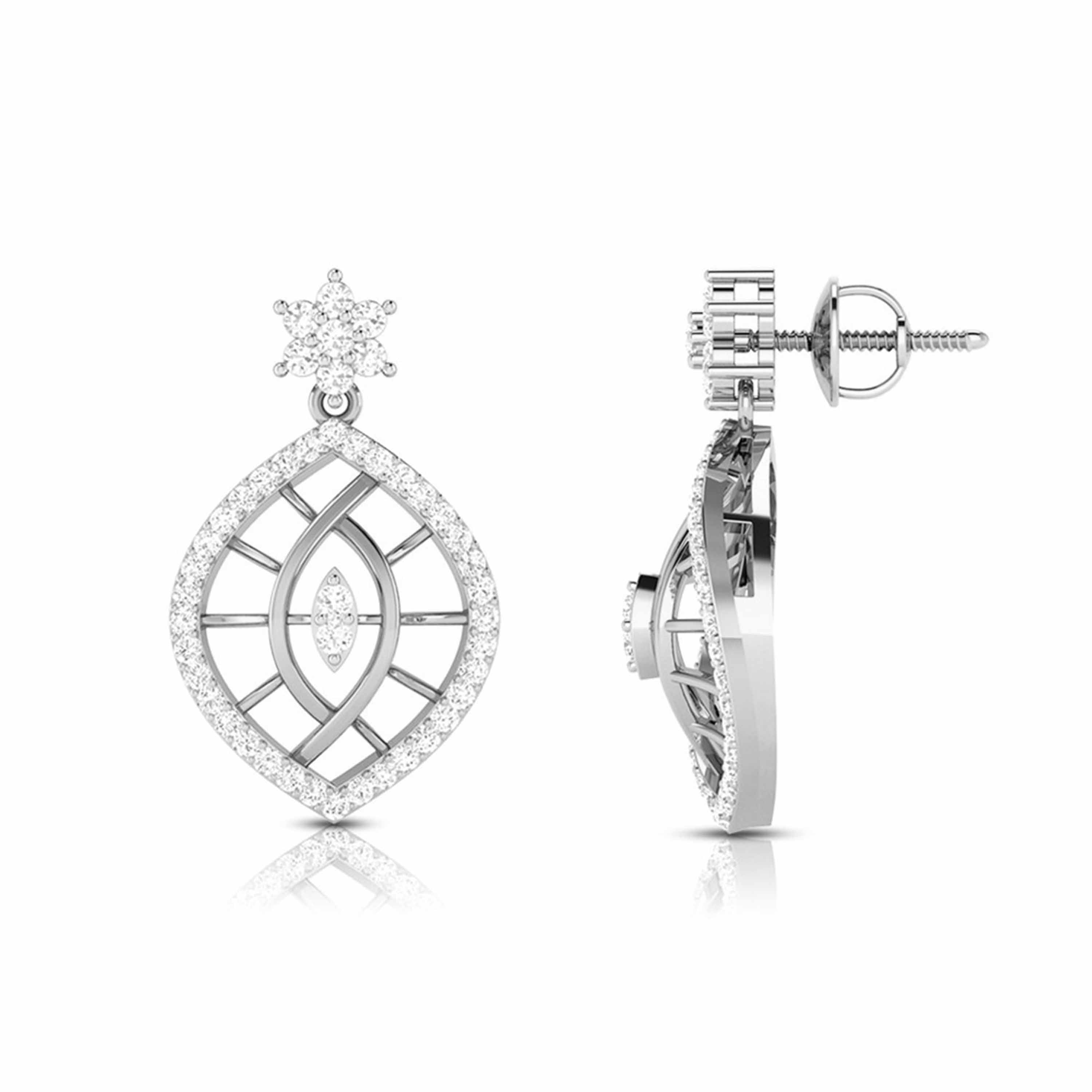 Daily wear earrings design Akruti Lab Grown Diamond Earrings Fiona Diamonds