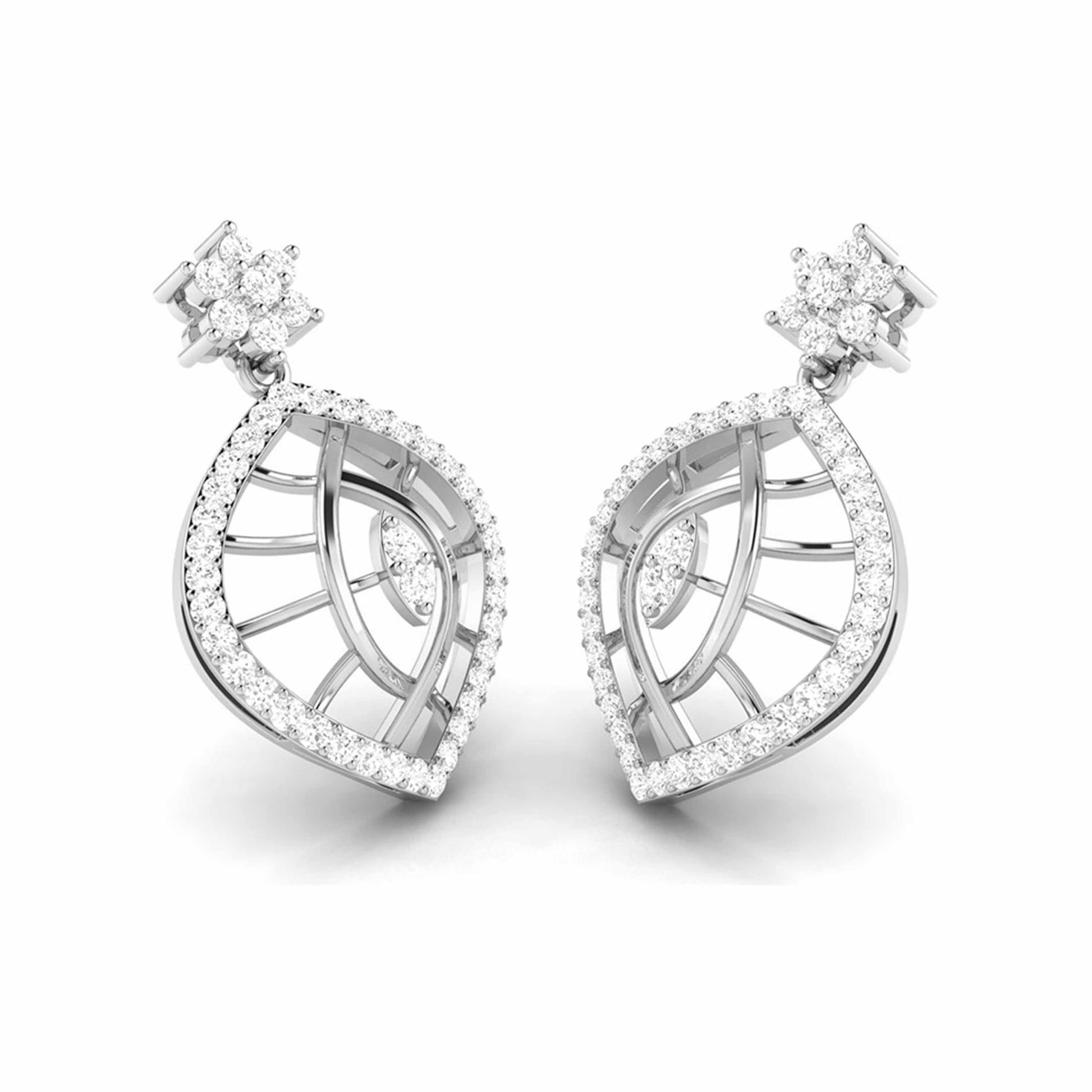 Daily wear earrings design Akruti Lab Grown Diamond Earrings Fiona Diamonds