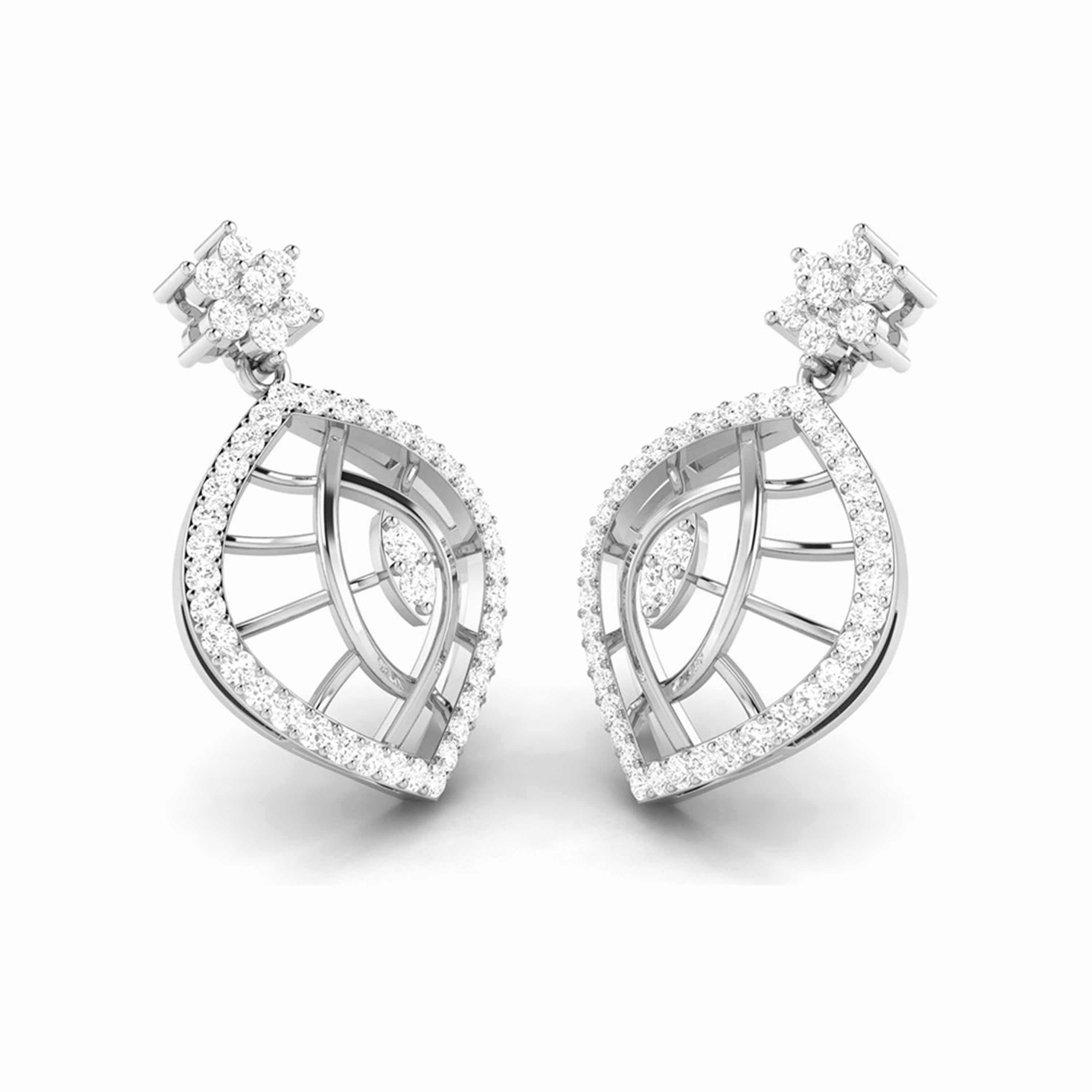 Daily wear earrings design Akruti Lab Grown Diamond Earrings Fiona Diamonds