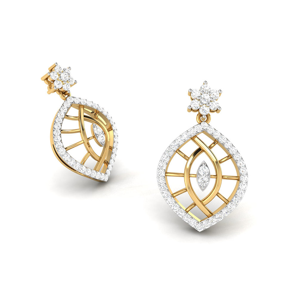 Daily wear earrings design Akruti Lab Grown Diamond Earrings Fiona Diamonds