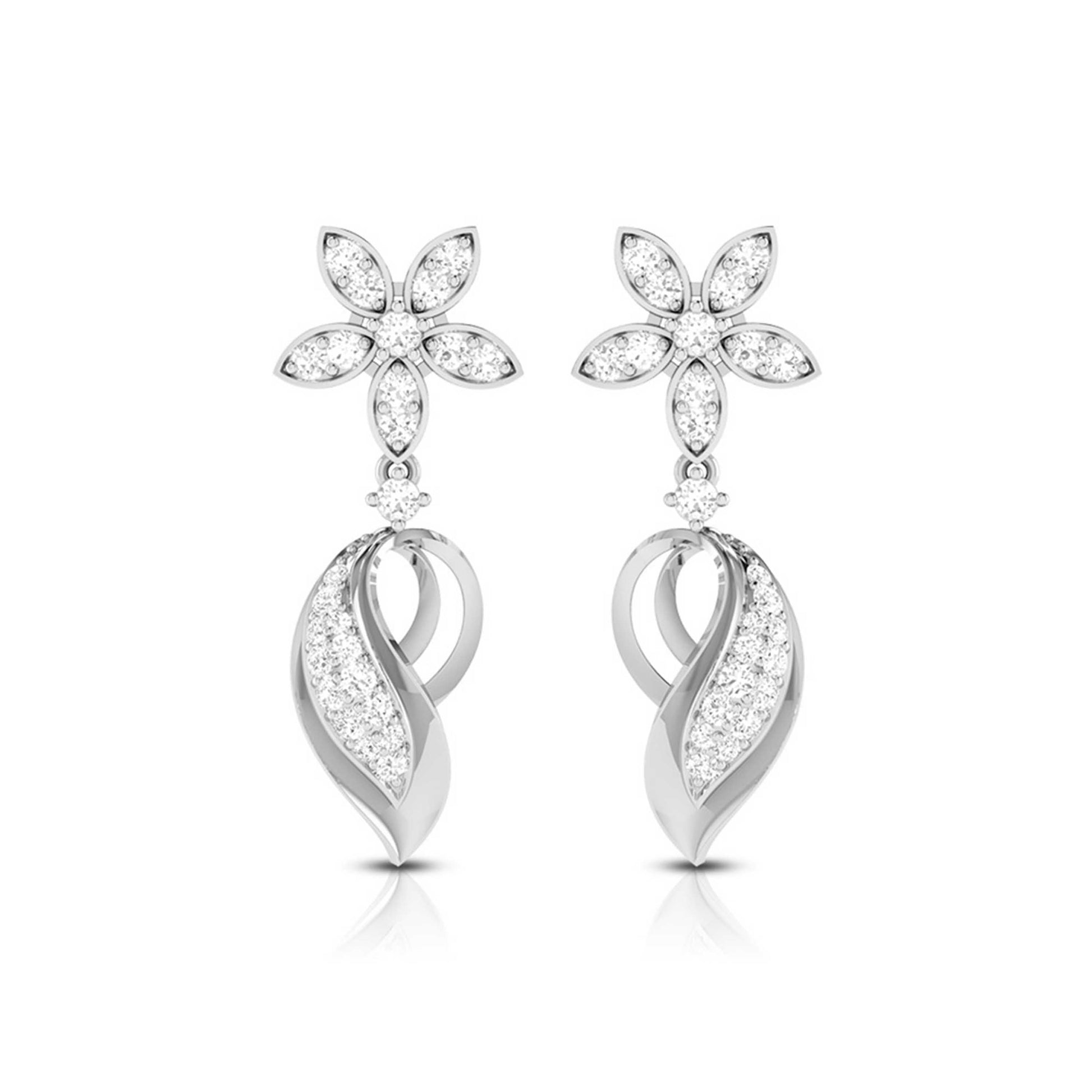 Earrings flower design Oceano Lab Grown Diamond Earrings Fiona Diamonds