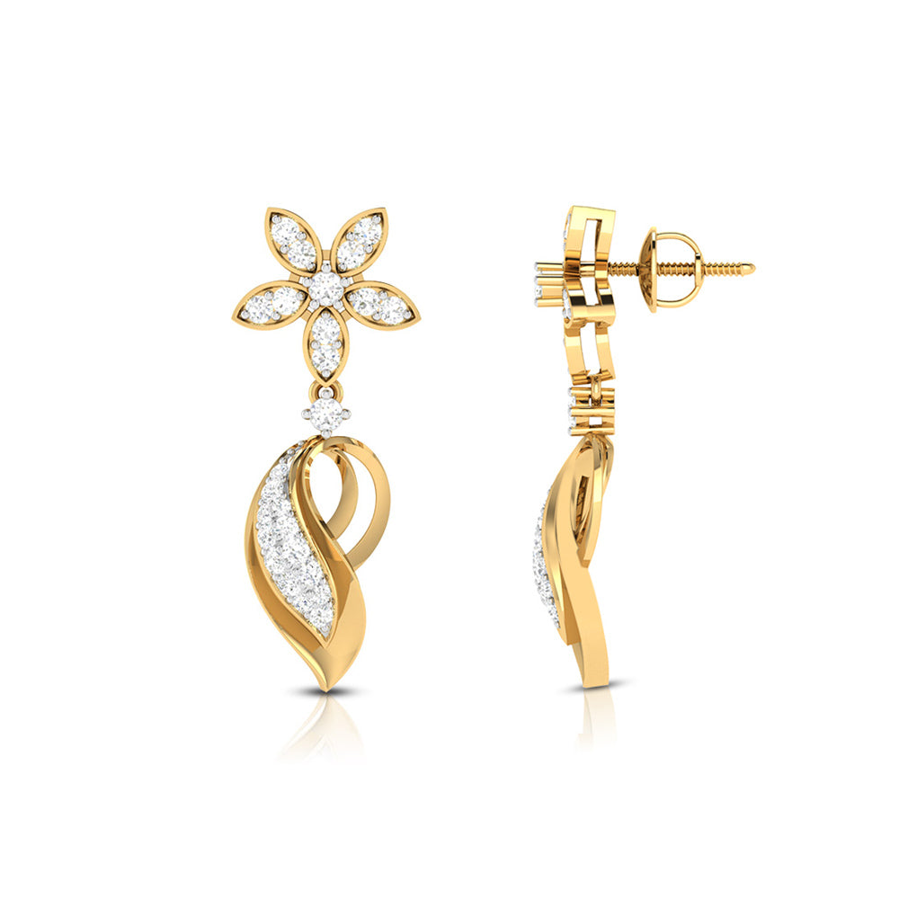Earrings flower design Oceano Lab Grown Diamond Earrings Fiona Diamonds
