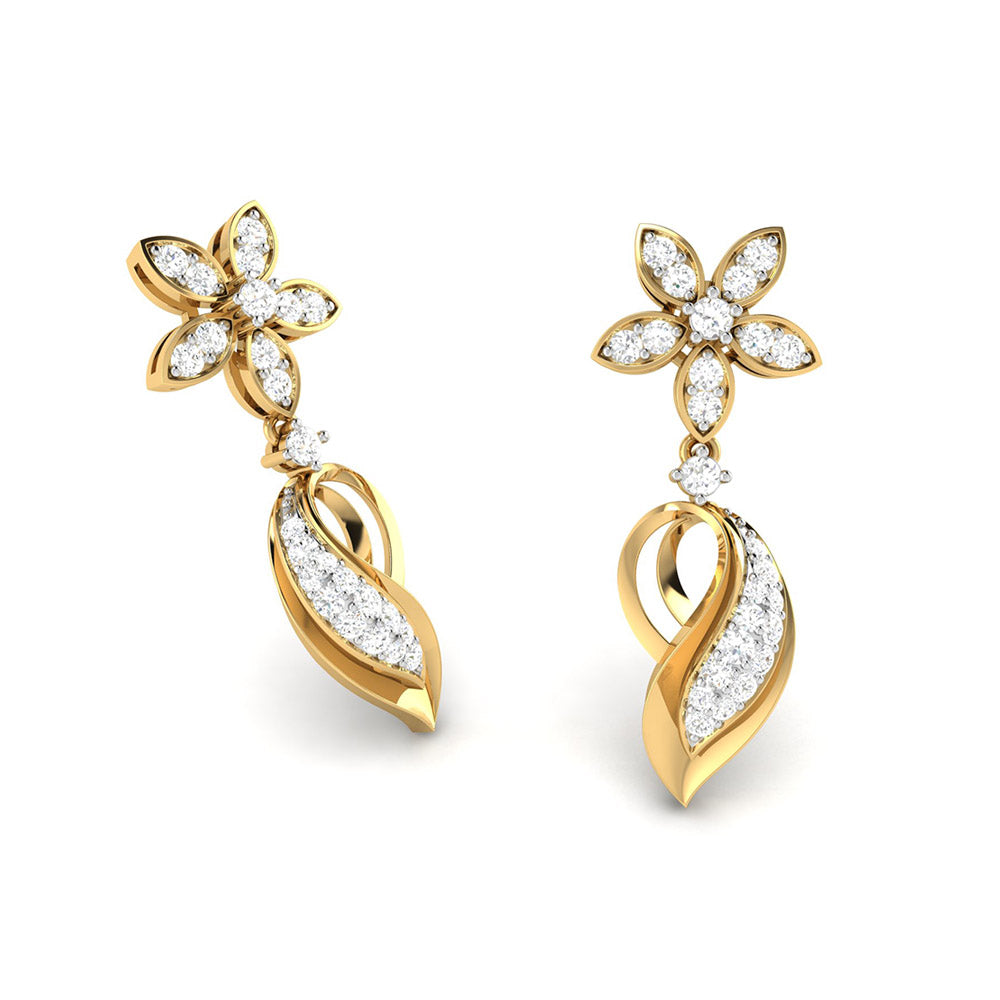 Earrings flower design Oceano Lab Grown Diamond Earrings Fiona Diamonds