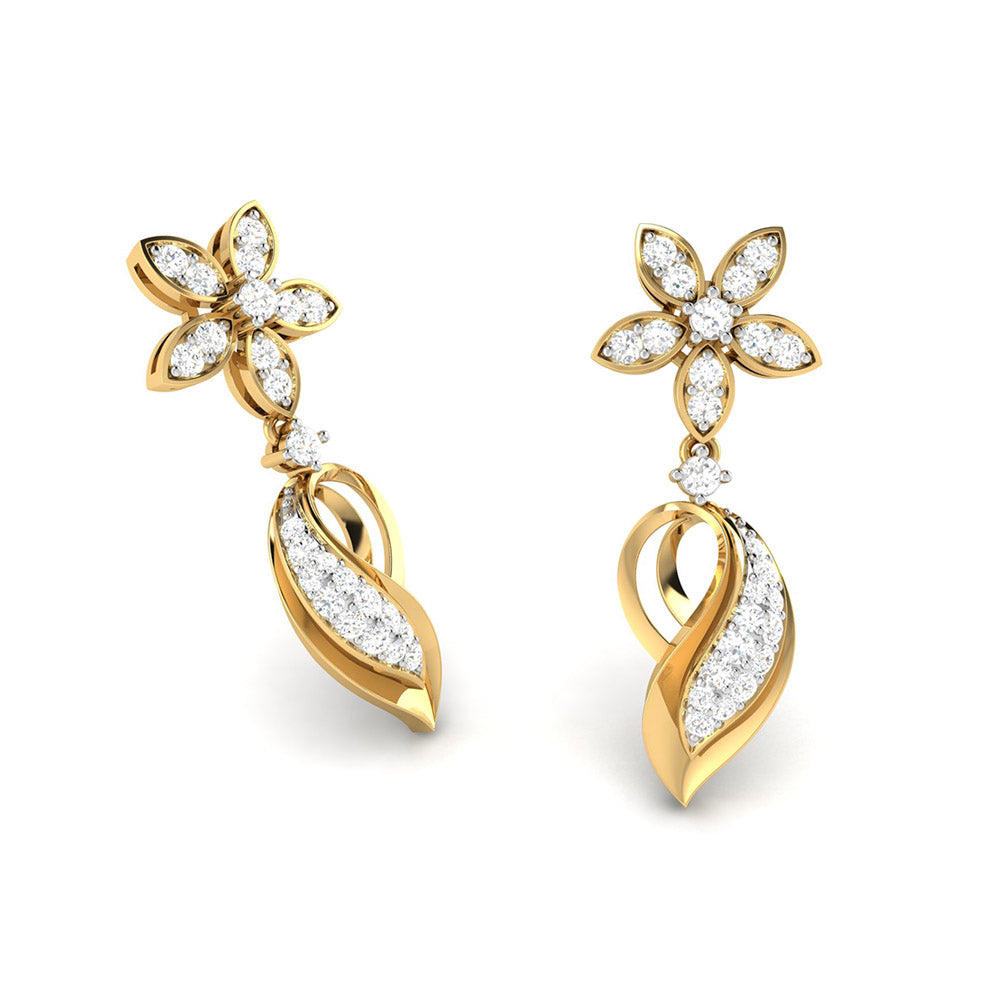 Earrings flower design Oceano Lab Grown Diamond Earrings Fiona Diamonds