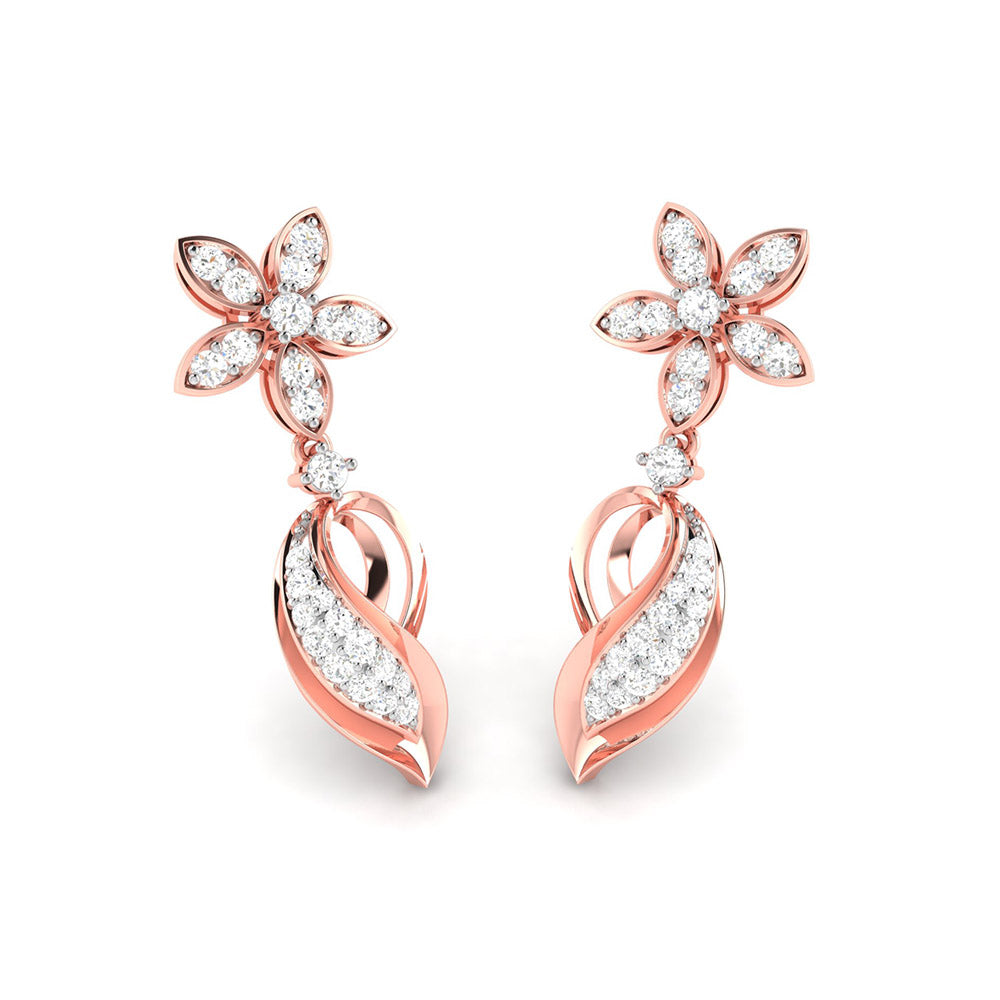Earrings flower design Oceano Lab Grown Diamond Earrings Fiona Diamonds