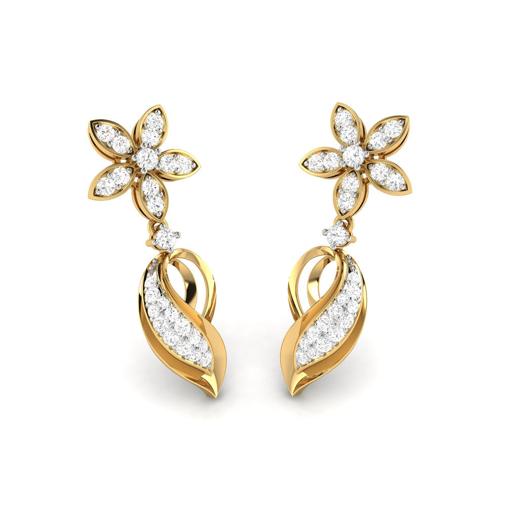Earrings flower design Oceano Lab Grown Diamond Earrings Fiona Diamonds