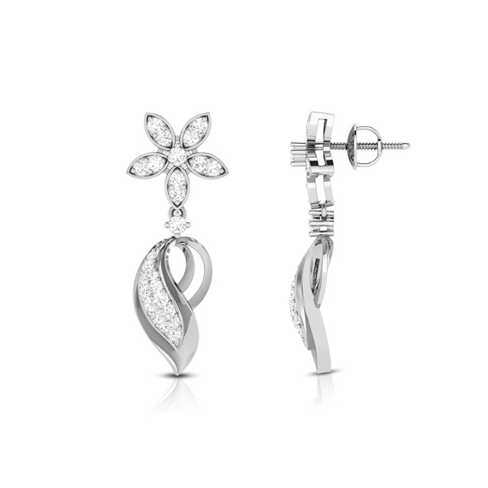 Earrings flower design Oceano Lab Grown Diamond Earrings Fiona Diamonds