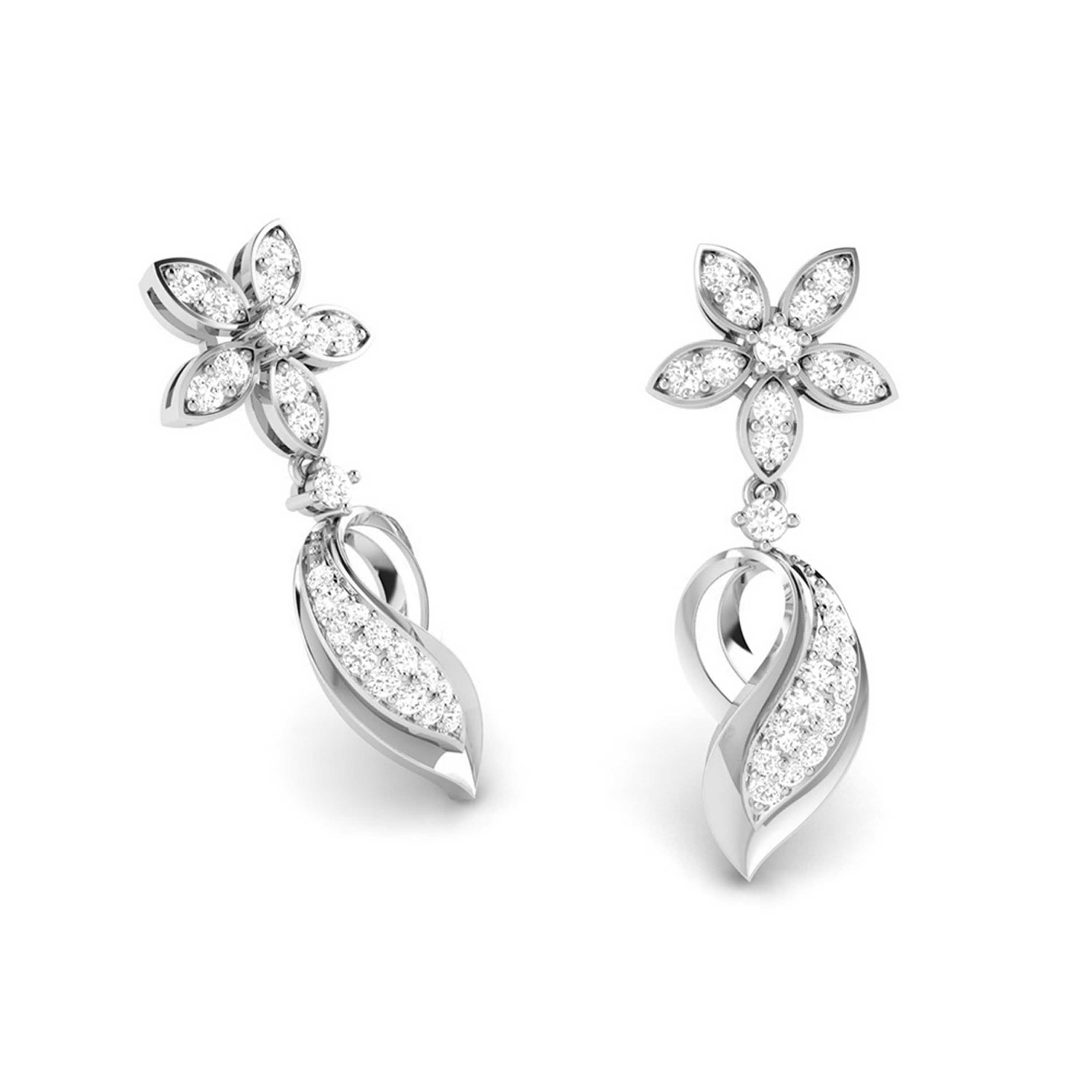 Earrings flower design Oceano Lab Grown Diamond Earrings Fiona Diamonds