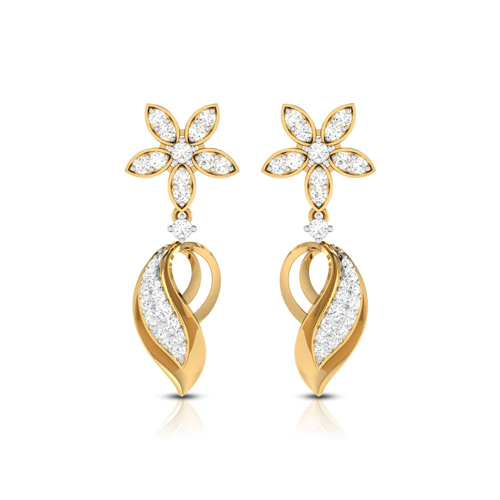 Earrings flower design Oceano Lab Grown Diamond Earrings Fiona Diamonds