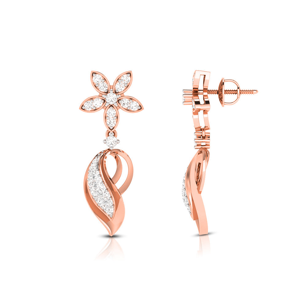 Earrings flower design Oceano Lab Grown Diamond Earrings Fiona Diamonds