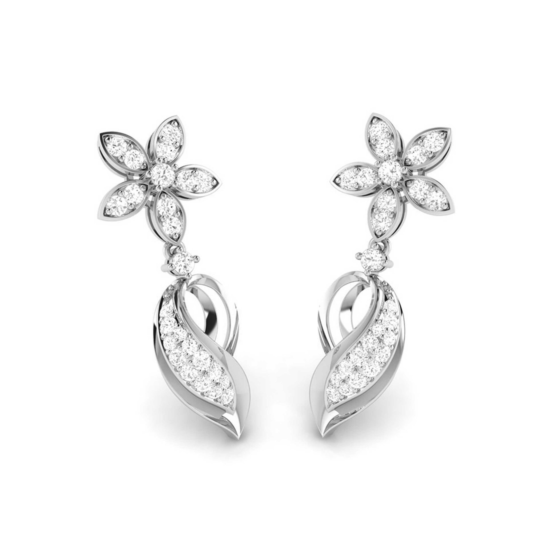 Earrings flower design Oceano Lab Grown Diamond Earrings Fiona Diamonds