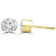 Stunning Lab Grown Diamond Round Solitaire Earrings Design Fiona Diamonds