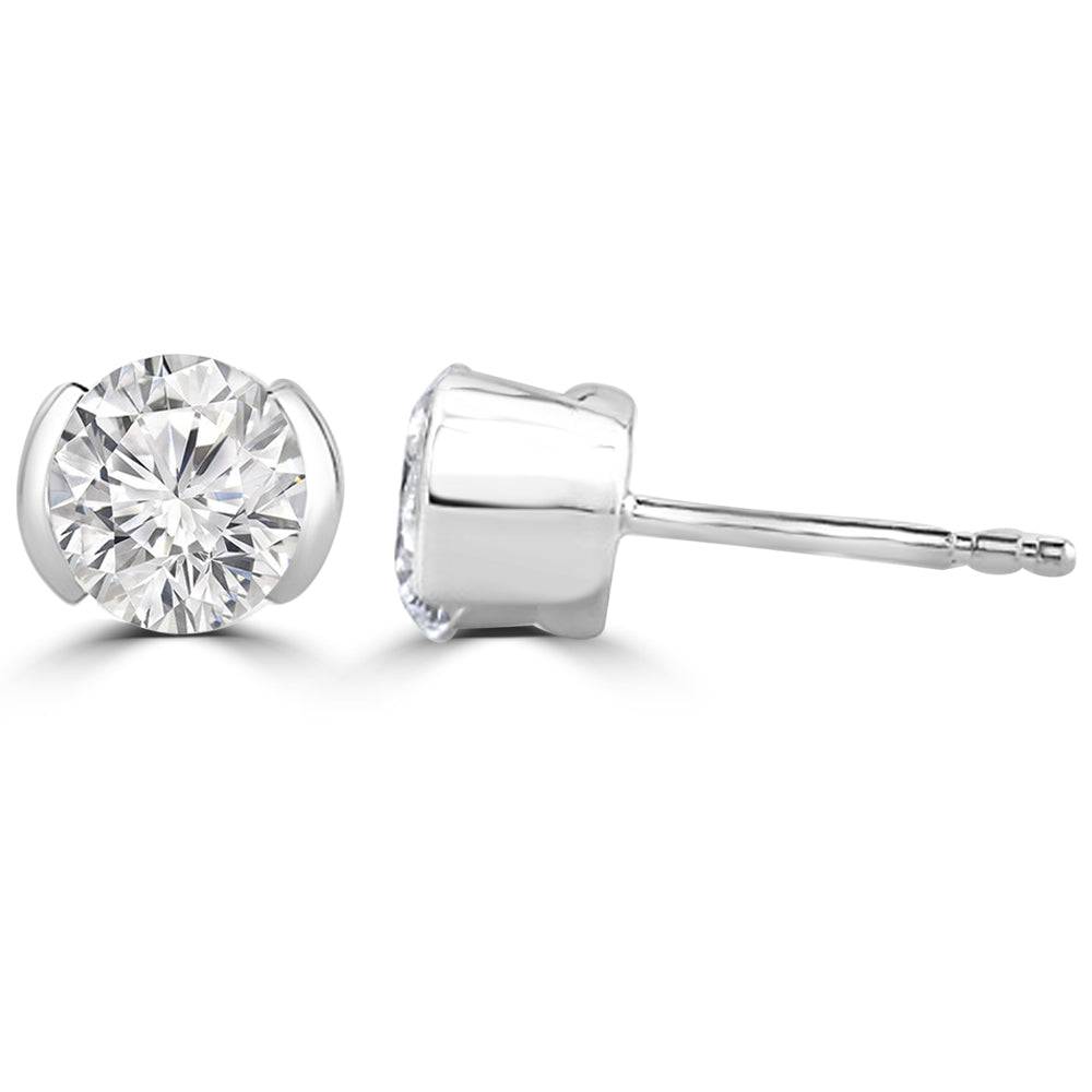 Stunning Lab Grown Diamond Round Solitaire Earrings Design Fiona Diamonds