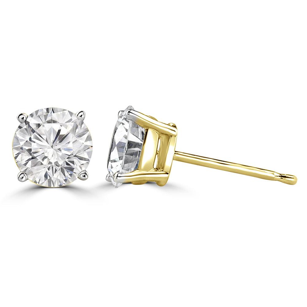 Load image into Gallery viewer, Classic Lab Grown Diamond Round Solitaire Earrings Design Fiona Diamonds
