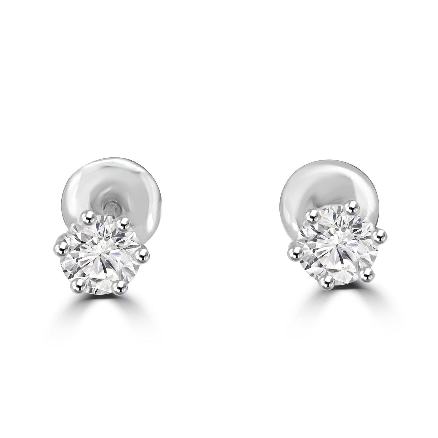 Sparkling Lab Grown Diamond Round Solitaire Earrings Design Fiona Diamonds