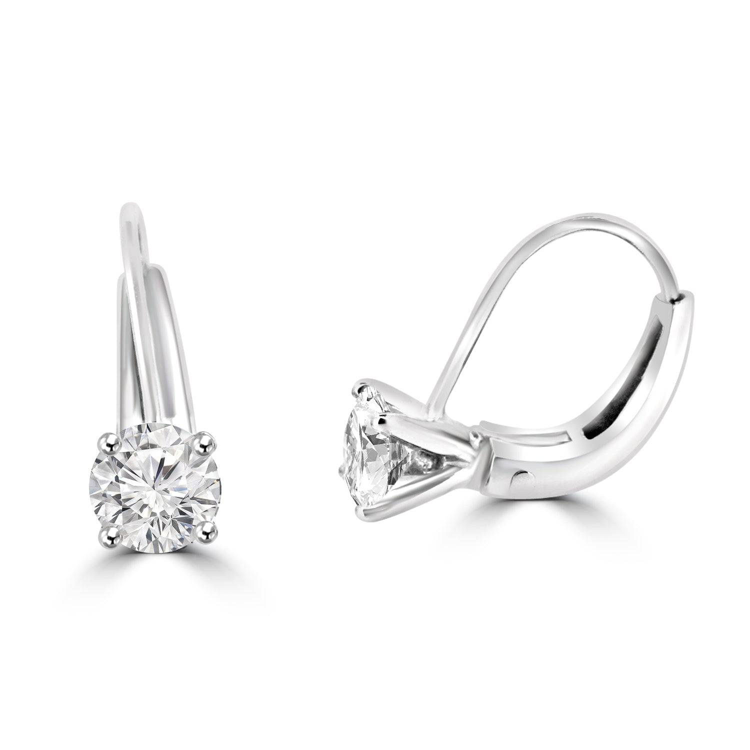 Glitzy Lab Grown Diamond Round Solitaire Earrings Design Fiona Diamonds