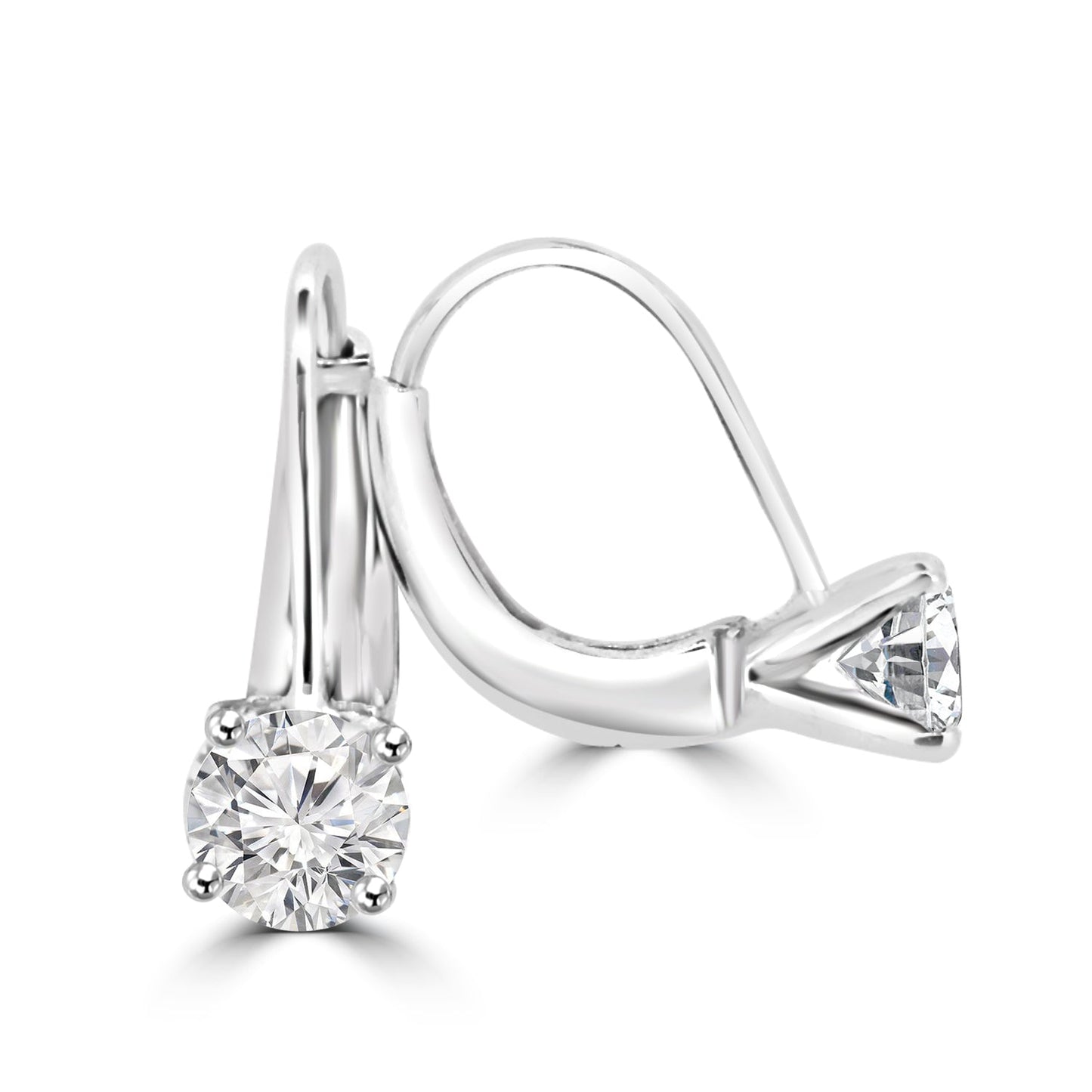Glitzy Lab Grown Diamond Round Solitaire Earrings Design Fiona Diamonds