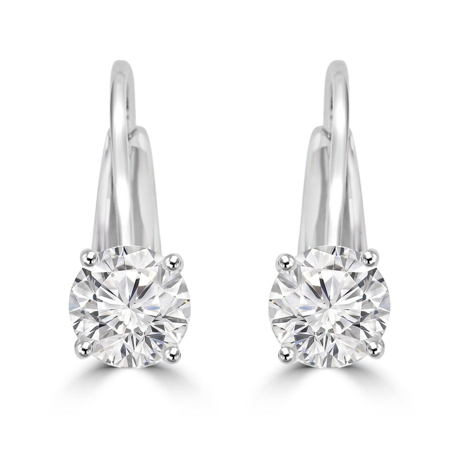 Glitzy Lab Grown Diamond Round Solitaire Earrings Design Fiona Diamonds