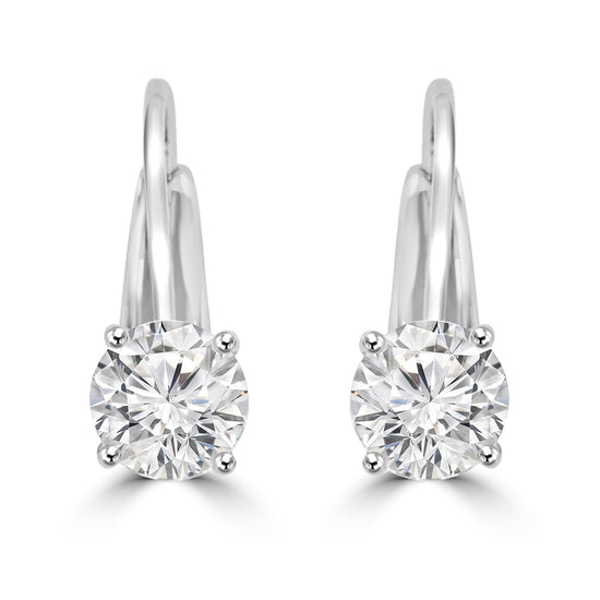 Glitzy Lab Grown Diamond Round Solitaire Earrings Design Fiona Diamonds