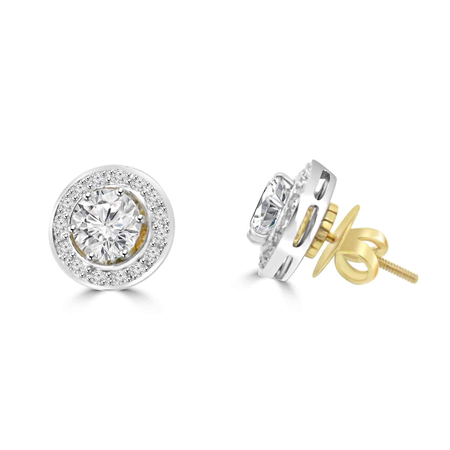 Round shape earrings design Beaium Lab Grown Diamond Earrings Fiona Diamonds