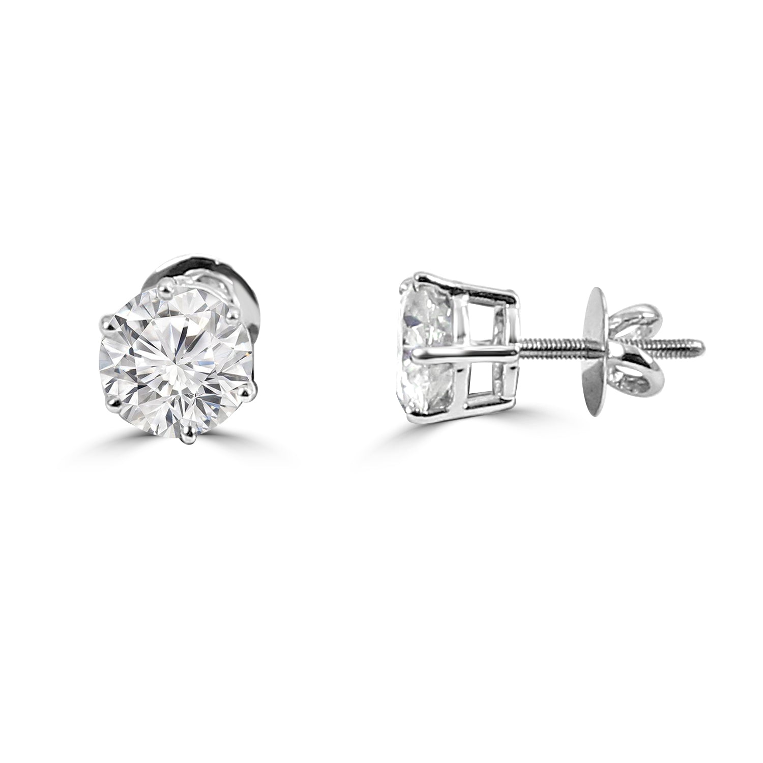 Exclusive Lab Grown Diamond Round Solitaire Earrings Design Fiona Diamonds