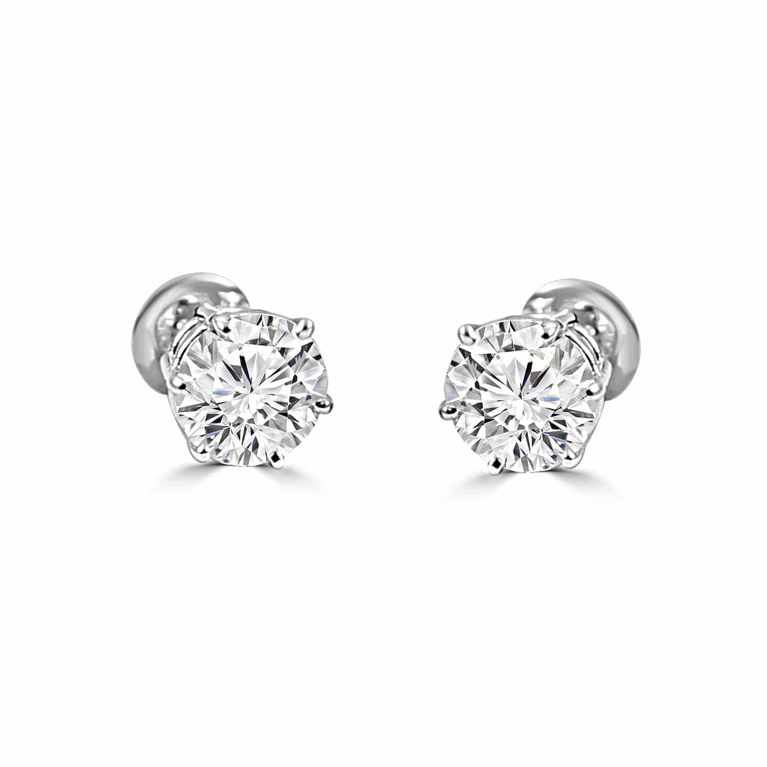 1 Carat Solitaire Earrings Design Fiona Diamonds