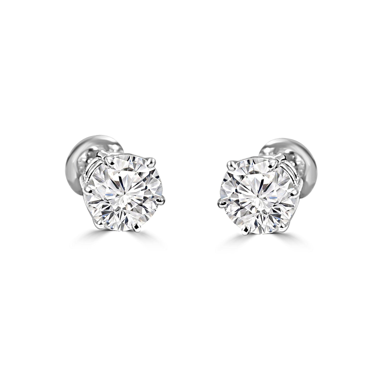 Exclusive Lab Grown Diamond Round Solitaire Earrings Design Fiona Diamonds