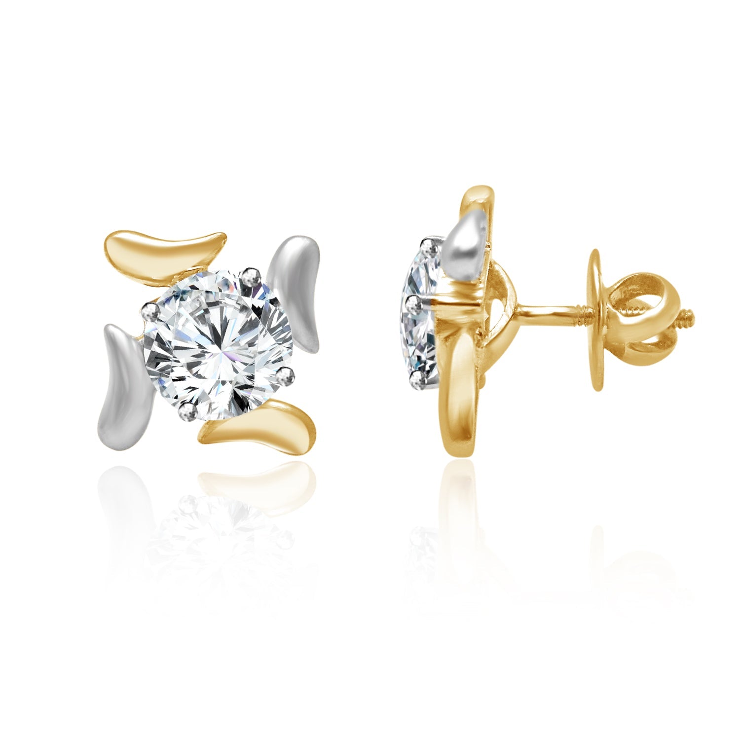 40 Pointer Solitaire Earrings Design Fiona Diamonds