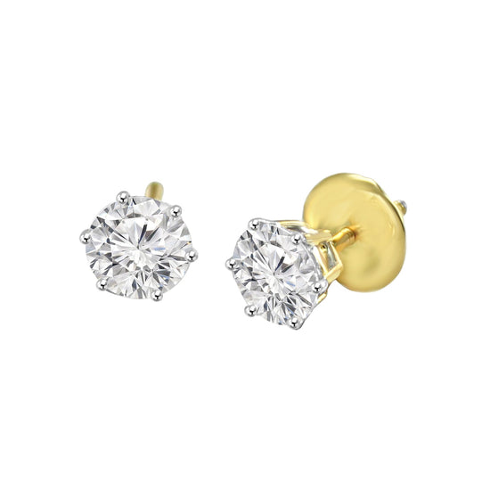 Posh Lab Grown Diamond Round Solitaire Earrings Design Fiona Diamonds